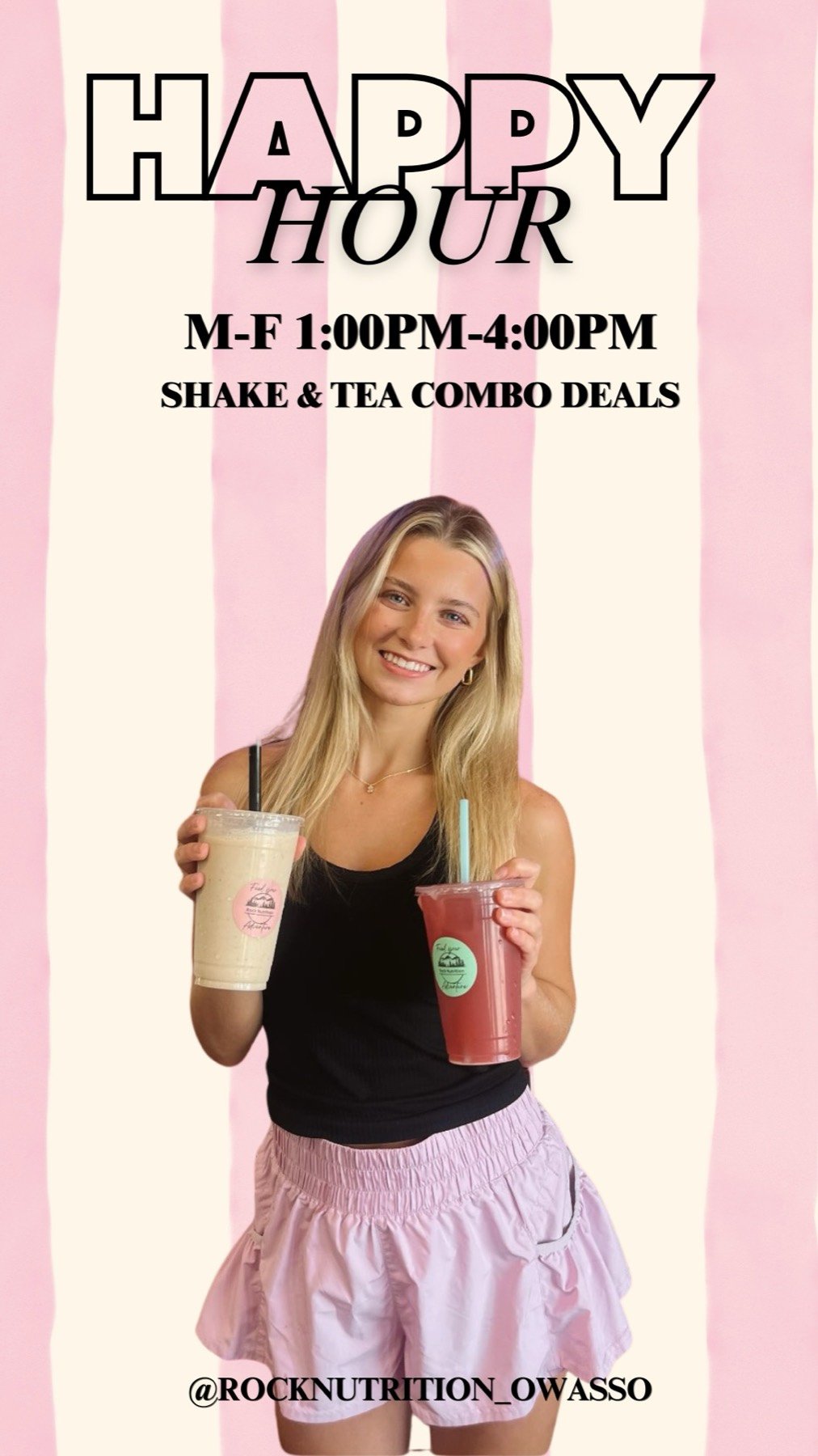 Happy hour: Monday through Friday, 1 to 4pm, shake and tea combo deals